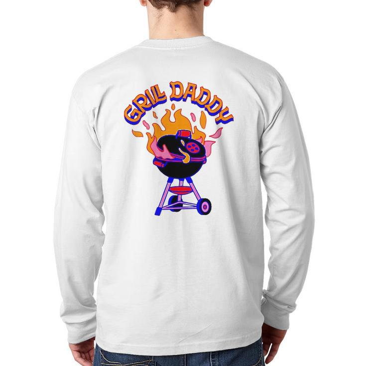 Bbq Grill Daddy Father's Day Back Print Long Sleeve T-shirt