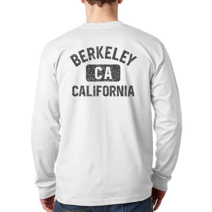 Berkeley California Gym Style Black W Distressed Black Print Back Print Long Sleeve T-shirt