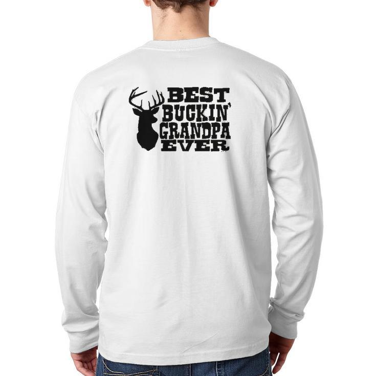 Best Buckin Grandpa Ever Back Print Long Sleeve T-shirt