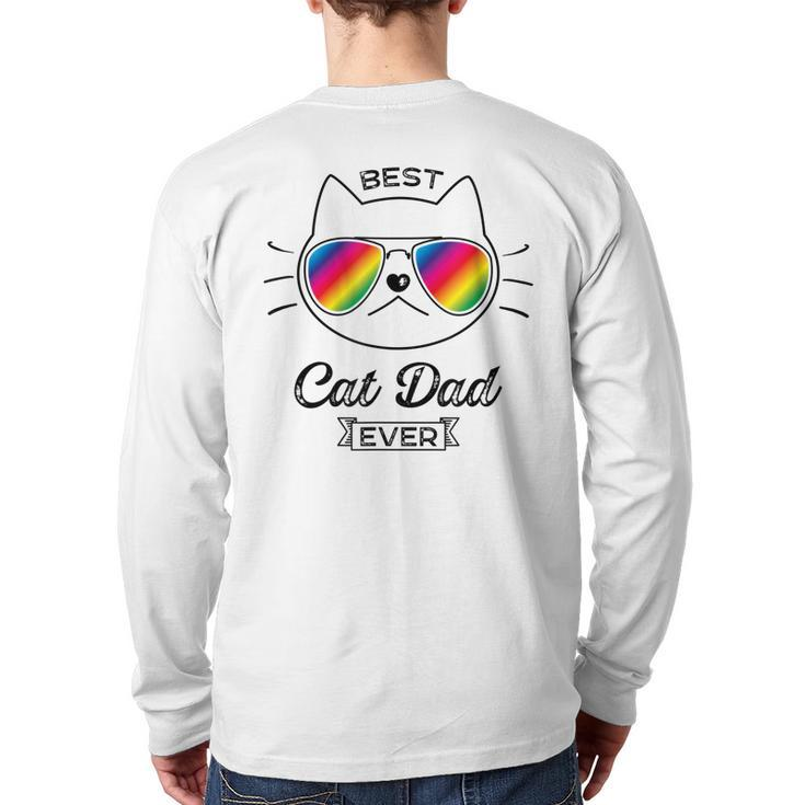 Best Cat Dad Ever Cat Daddy Sunglasses Back Print Long Sleeve T-shirt