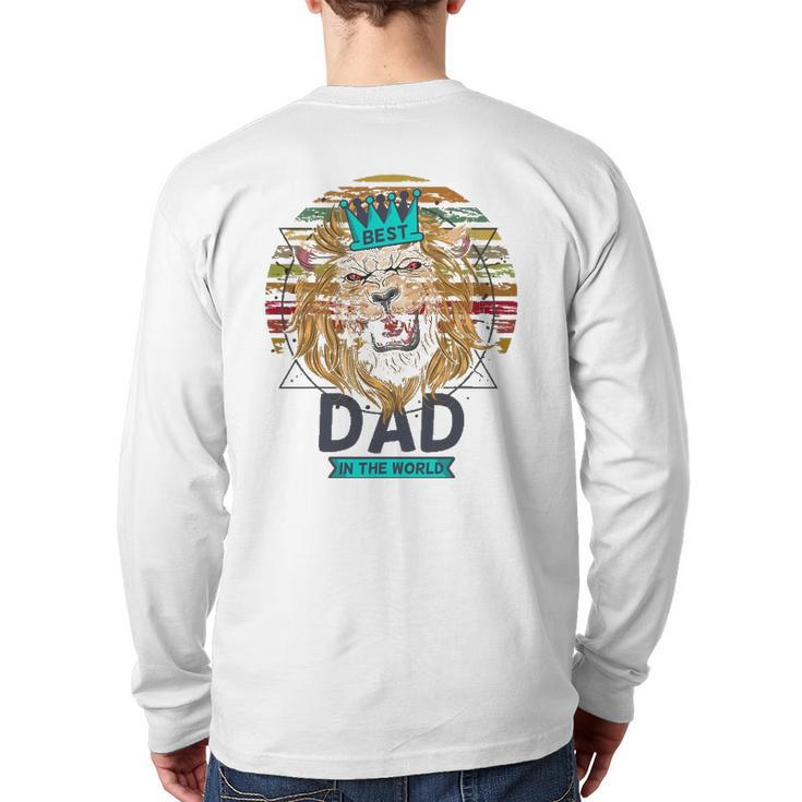 Best Dad In The World Lion Daddy For Father's Day Back Print Long Sleeve T-shirt