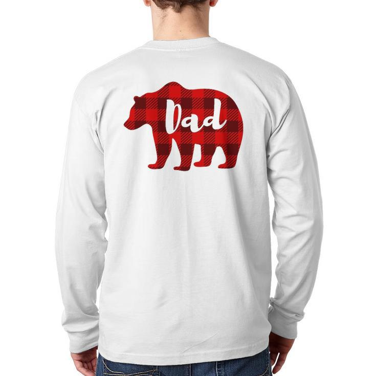 Dad Bear Clothing Mens Father Parents Family Matching Back Print Long Sleeve T-shirt