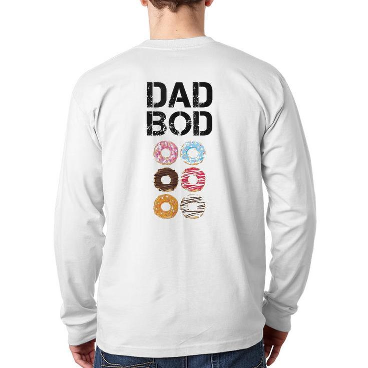 Dad Bod Tanks Donut Six Pack Daddy Gym  Back Print Long Sleeve T-shirt