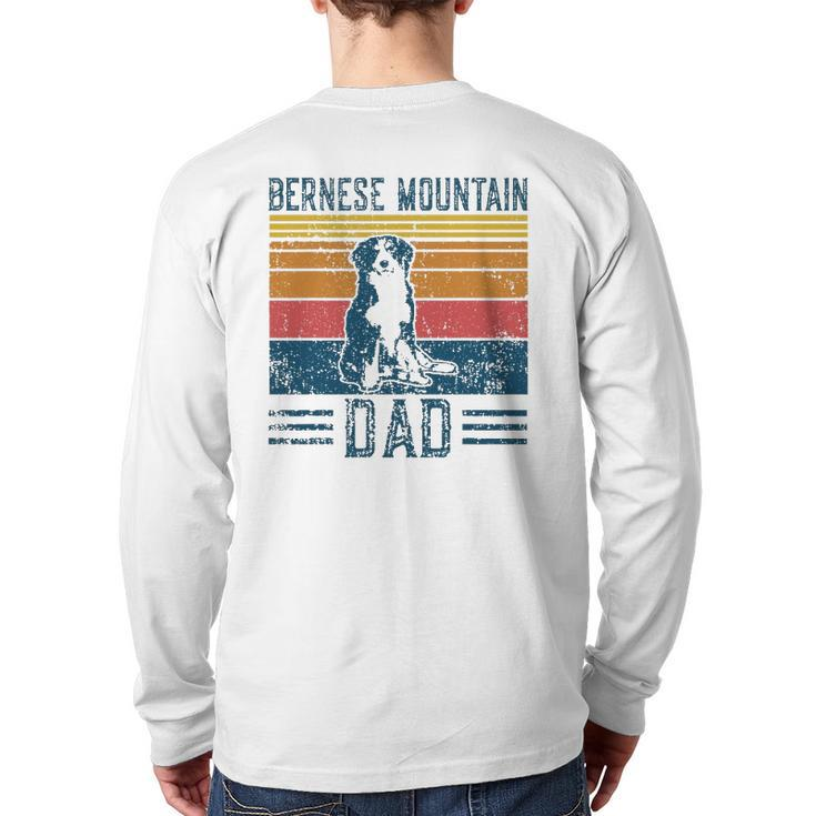 Dog Berner Dad Vintage Bernese Mountain Dad Back Print Long Sleeve T-shirt