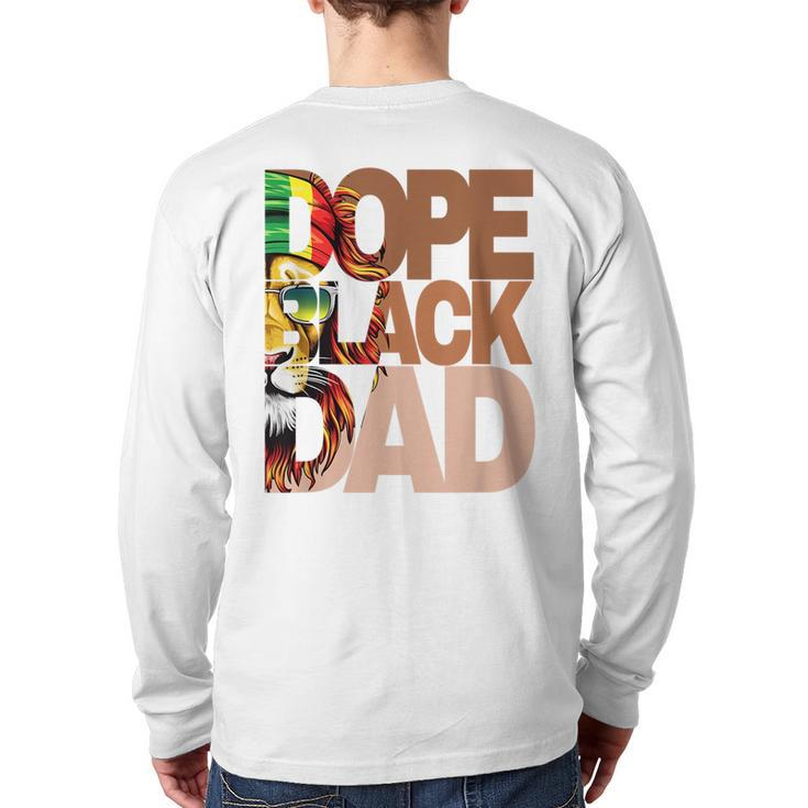 Dope Black Dad Junenth Father's Day Black Man King Back Print Long Sleeve T-shirt