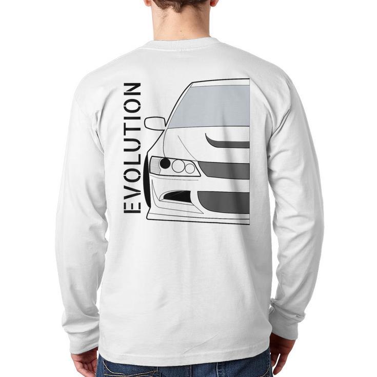 Evolution Viii Evo 8 Jdm Classic Awd Turbo Rally Legend Back Print Long Sleeve T-shirt