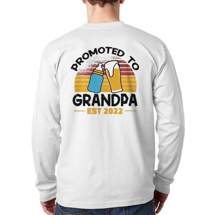 First Time Grandpa Promoted To Grandpa 2022 Back Print Long Sleeve T-shirt