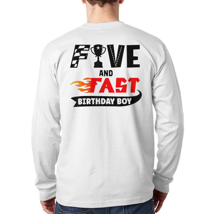 Five And Fast Birthday Boy Race Car 5Th Birthday Racer Back Print Long Sleeve T-shirt