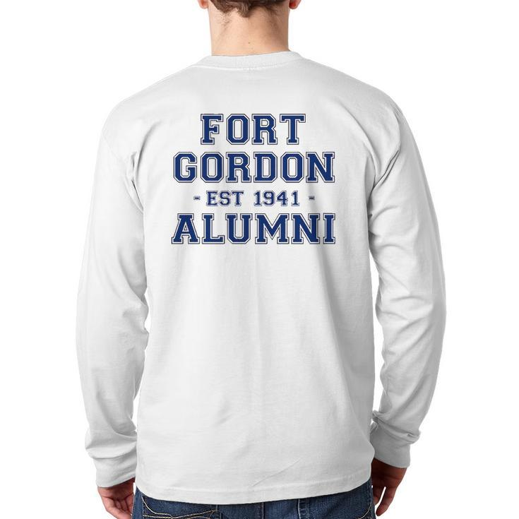 Fort Gordon Alumni College Themed Fort Gordon Army Veteran Back Print Long Sleeve T-shirt