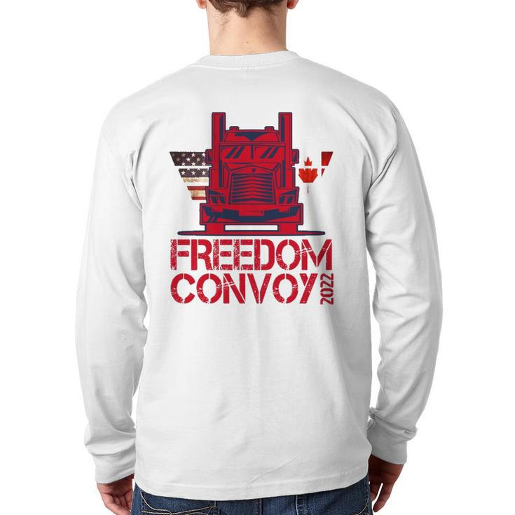Freedom Convoy 2022 Support Our Truckers Convoy Back Print Long Sleeve T-shirt