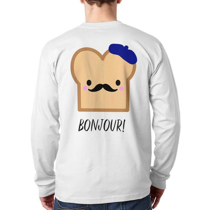 French Cute Kawaii Toast Francophile Food Back Print Long Sleeve T-shirt