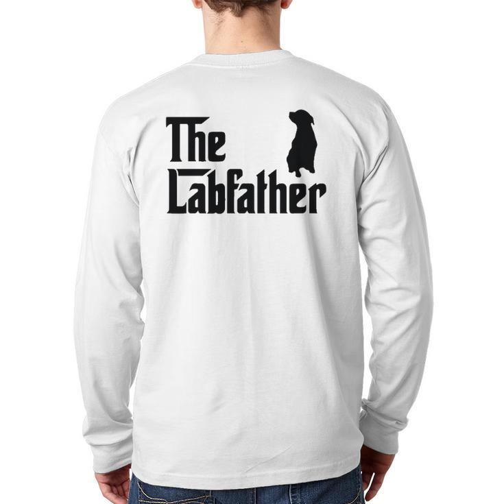 Coolest Lab Dad For Black Labrador Dog Lover Men Back Print Long Sleeve T-shirt