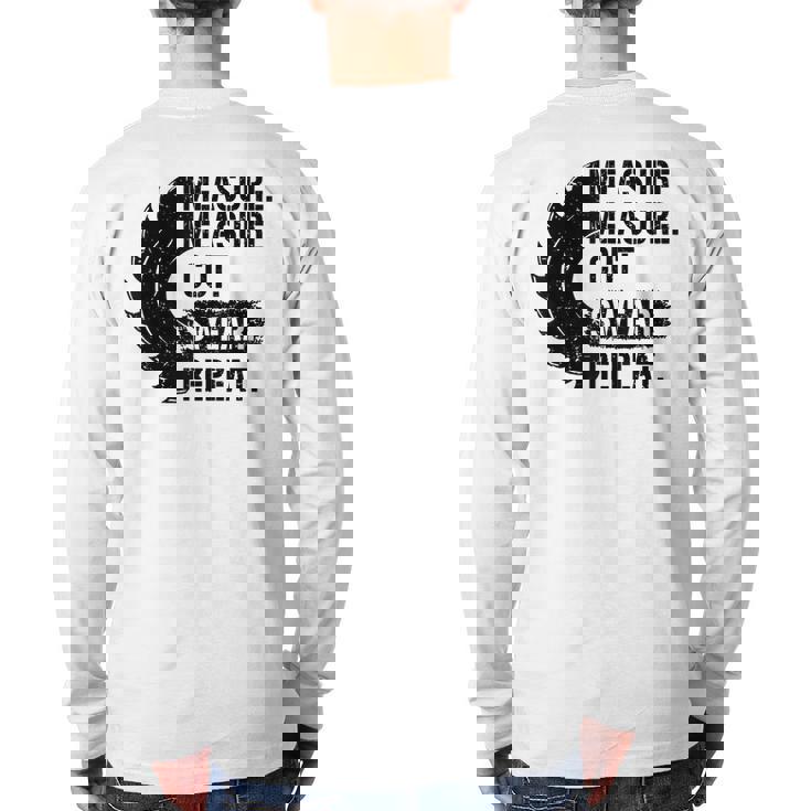 Dad Measure Cut Swear Repeat Handyman Father Day T Back Print Long Sleeve T-shirt