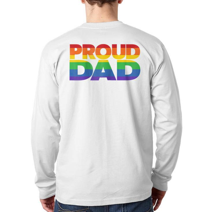 Gay Pride Shirt Proud Dad Lgbt Parent T-Shirt Father's Day Back Print Long Sleeve T-shirt