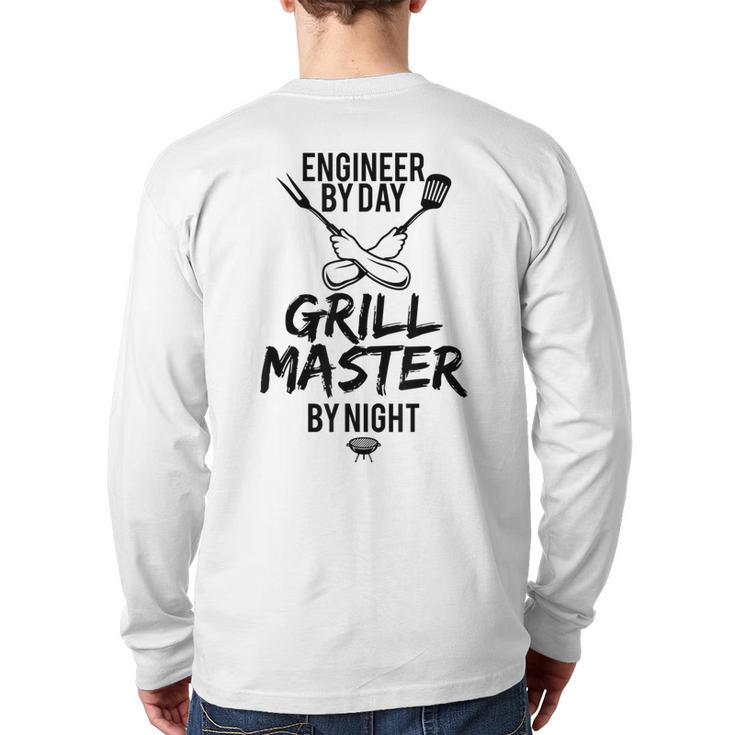 Grill Bbq Master Engineer Barbecue Back Print Long Sleeve T-shirt