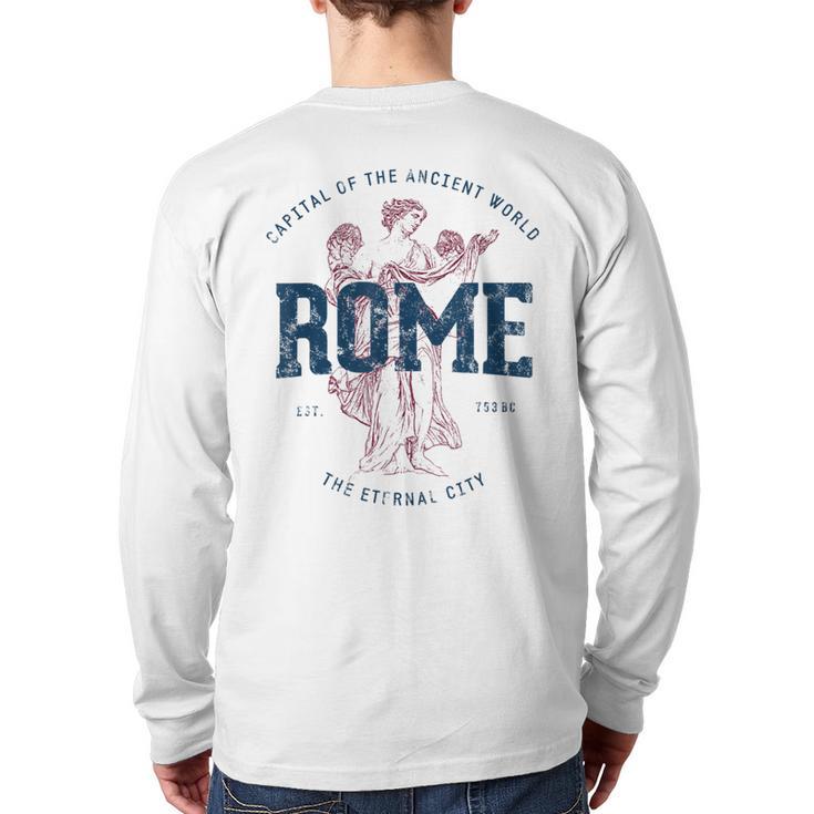 Italy Vacation Souvenir Vintage Rome Back Print Long Sleeve T-shirt