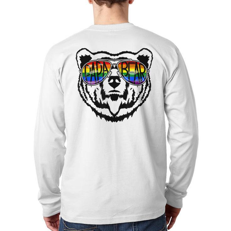Lgbt Daddy Papa Bear Gay Pride Proud Dad Father's Day  Back Print Long Sleeve T-shirt