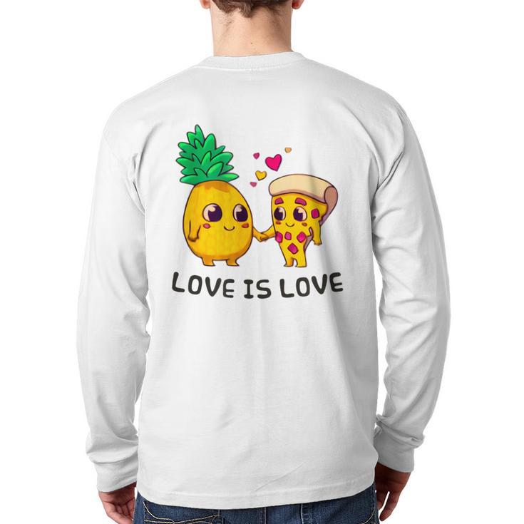 Love Is Love Cute Pride Pineapple Pizza Back Print Long Sleeve T-shirt