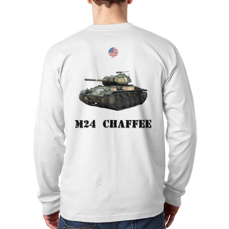 The M24 Chaffee Usa Light Tank Ww2 Military Machinery Back Print Long Sleeve T-shirt