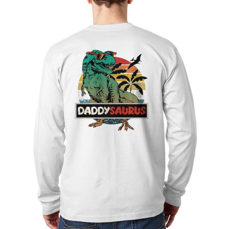 Matching Family Daddysaurusrex Father's Day Dad Back Print Long Sleeve T-shirt
