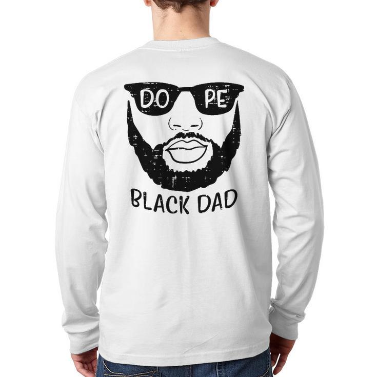 Mens Black Dad Beard African History Pride Blm Daddy Papa Men Back Print Long Sleeve T-shirt