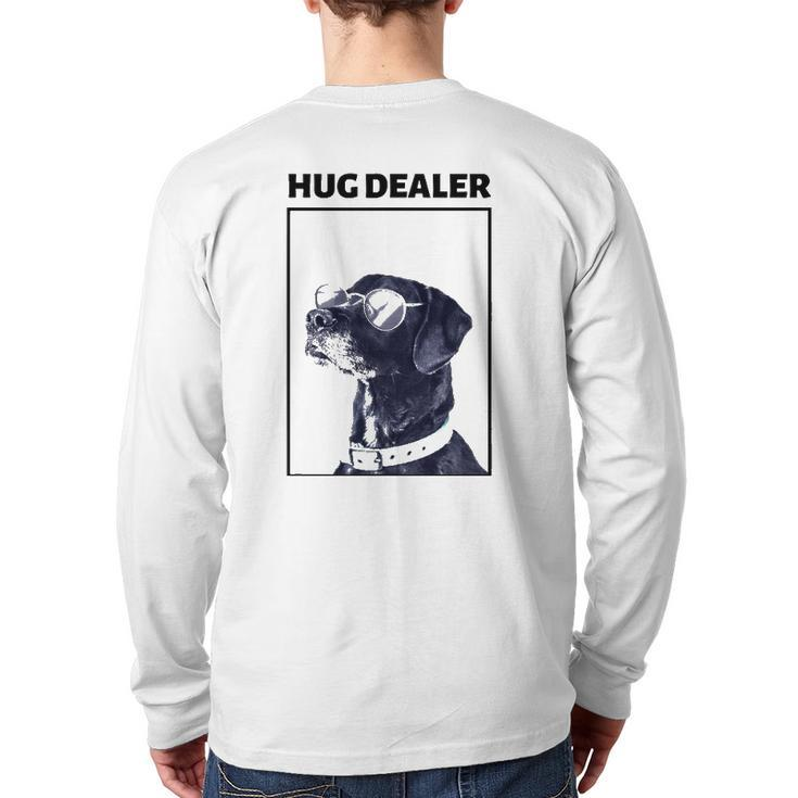 Mens Black Lab Labrador Dad Labrador Lover Owner Back Print Long Sleeve T-shirt