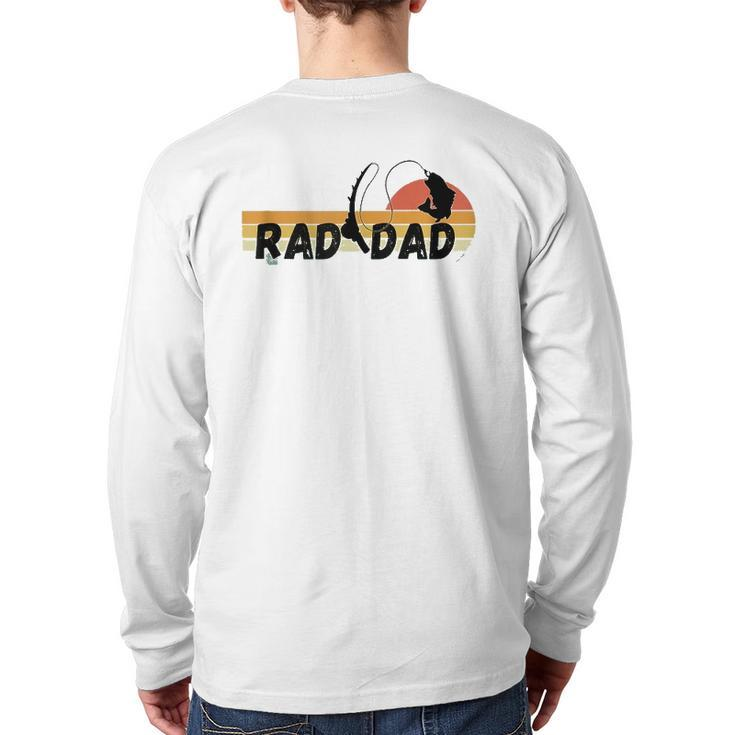 Mens Cool Retro Fishing Rad Dad Father's Day Back Print Long Sleeve T-shirt