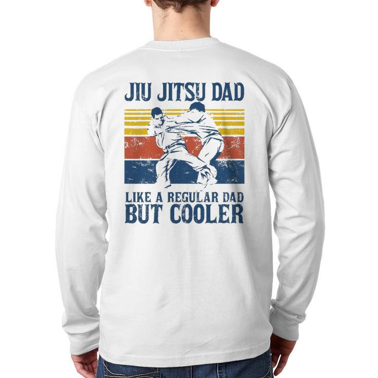 Mens Father’S Day Jiu Jitsu Dad Training Father Vintage Back Print Long Sleeve T-shirt