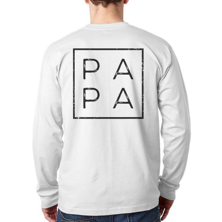 Mens Papa Fathers Day Present For Dad Papa Grandpa Dada Back Print Long Sleeve T-shirt