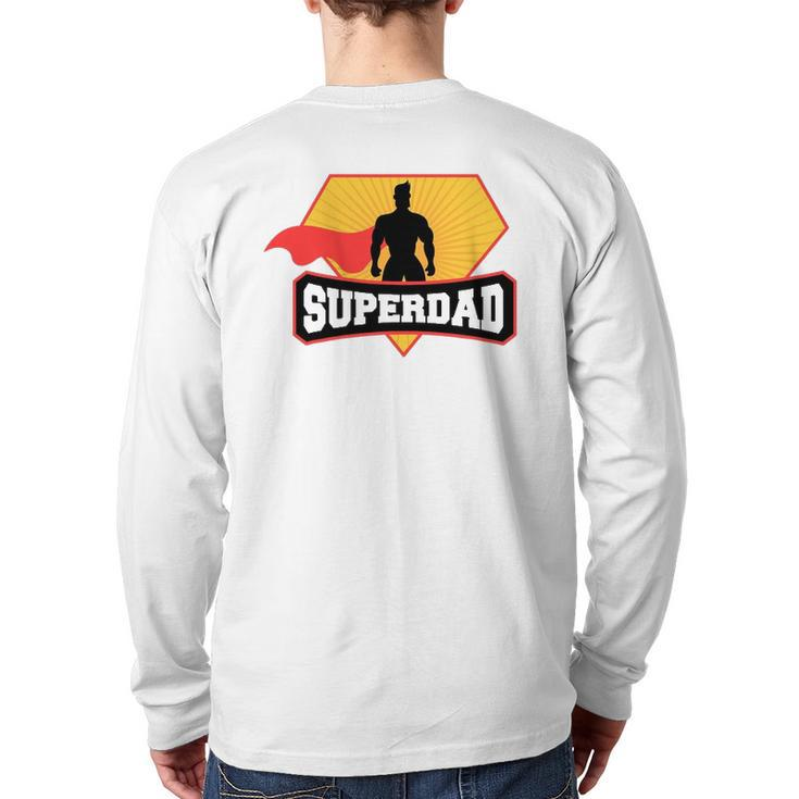 Mens Superdad Superhero Themed For Father's Day Back Print Long Sleeve T-shirt