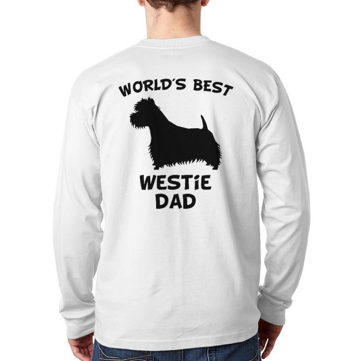 Mens World's Best Westie Dad Dog Owner Back Print Long Sleeve T-shirt