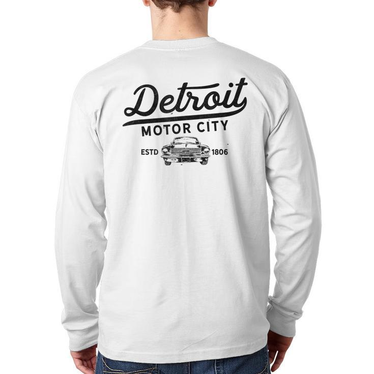 Motor City Muscle Car Detroit Novelty Back Print Long Sleeve T-shirt