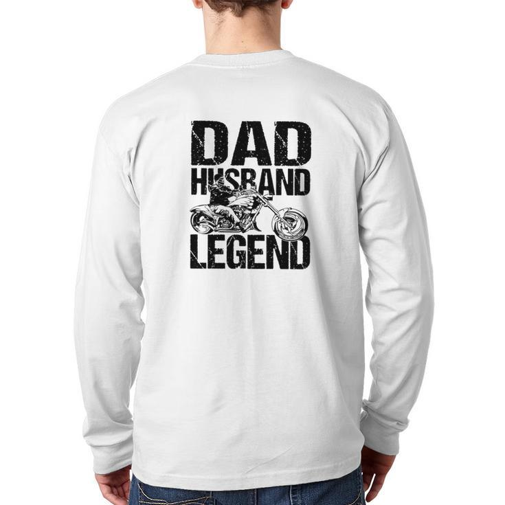 Motorcycle Dad Husband Legend Classic Back Print Long Sleeve T-shirt