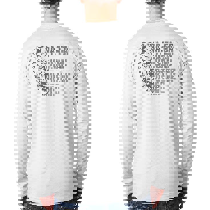 Papa Bear Husband Protector Hero Dad Father's Day Back Print Long Sleeve T-shirt