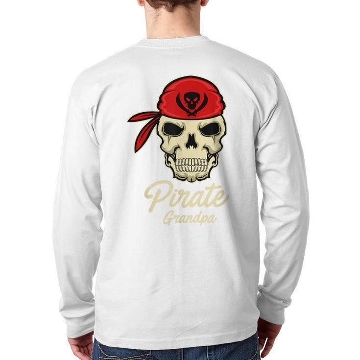 Pirate Grandpa Halloween  Captain Back Print Long Sleeve T-shirt