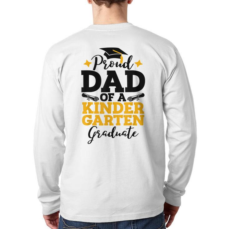 Proud Dad Of Kindergarten 2023 Grad Graduation Class Of 2023 Back Print Long Sleeve T-shirt