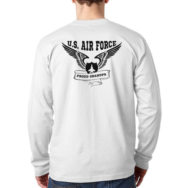 Proud Grandpa Of Us Air Force Back Print Long Sleeve T-shirt
