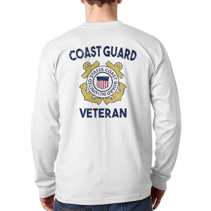 Proud Us Coast Guard Veteran Military Pride Back Print Long Sleeve T-shirt