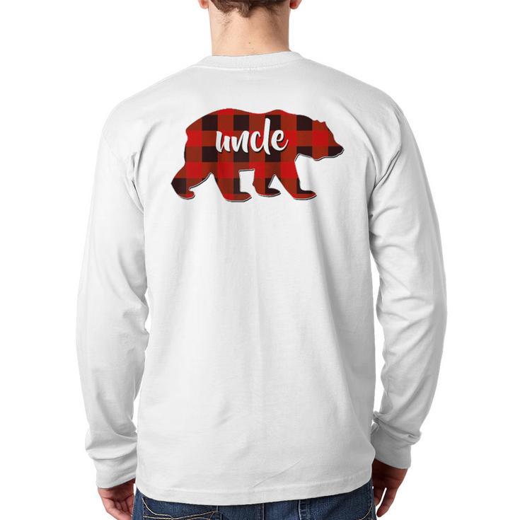 Red Plaid Uncle Buffalo Matching Family Pajama Christmas Back Print Long Sleeve T-shirt