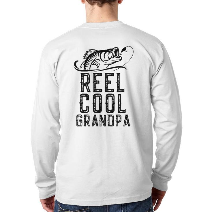 Reel Cool Grandpa Fishing Christmas Father's Day Back Print Long Sleeve T-shirt