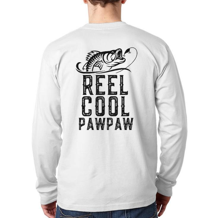 Reel Cool Pawpaw Fishing Grandpa Christmas Back Print Long Sleeve T-shirt