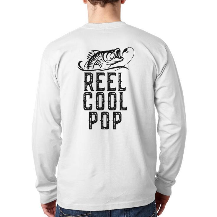 Reel Cool Pop Fishing Fisherman  Grandpa Christmas Back Print Long Sleeve T-shirt