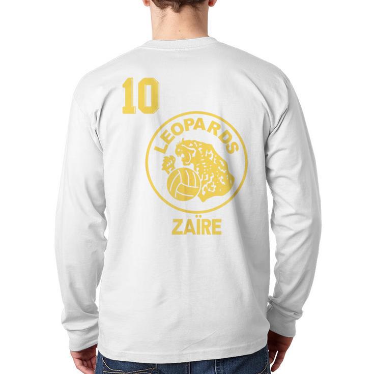 Retro Zaire Soccer Jersey 1974 Football Africa 10 Back Print Long Sleeve T-shirt