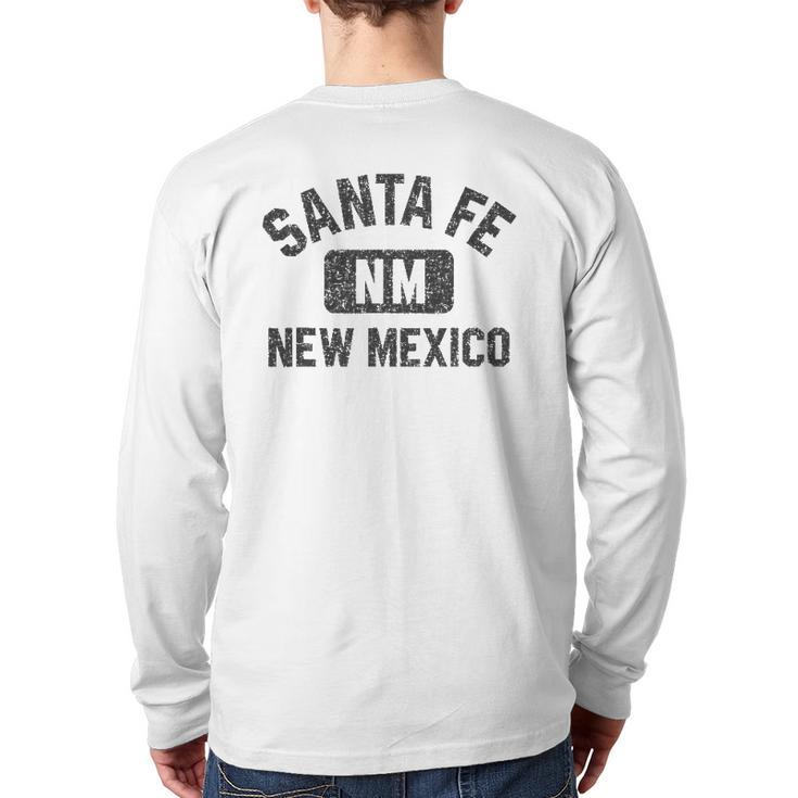Santa Fe Nm Gym Style Black With Distressed Black Print Back Print Long Sleeve T-shirt