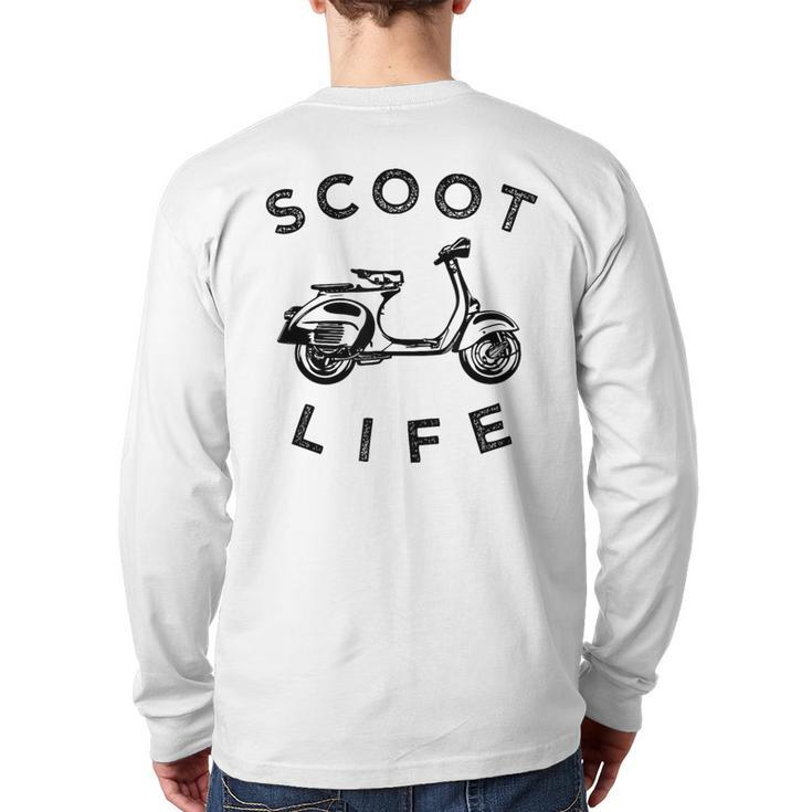 Scoot Life Scooter Fun Moped Graphic Back Print Long Sleeve T-shirt