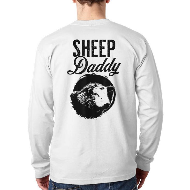 Sheep Daddy Father Dad Sheep Back Print Long Sleeve T-shirt