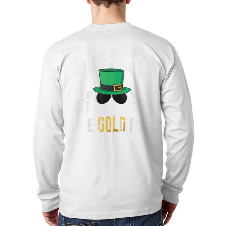 St Patrick's Day Pregnancy For Men Gold Pot Dad To Be  Back Print Long Sleeve T-shirt