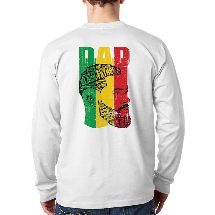 Strong Black Dad King African American Back Print Long Sleeve T-shirt