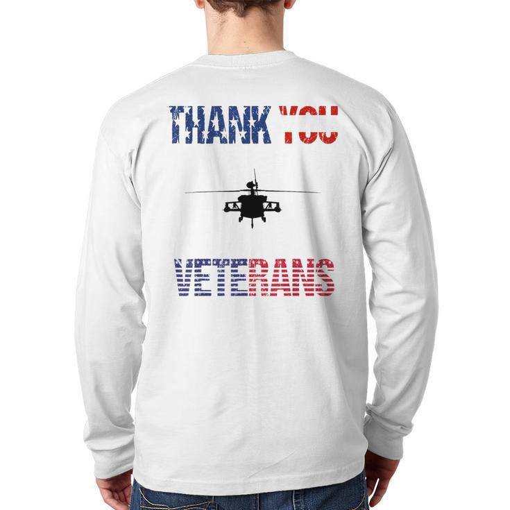 Thank You Veteran Day Dd 214 American Army Flag 2018 Back Print Long Sleeve T-shirt