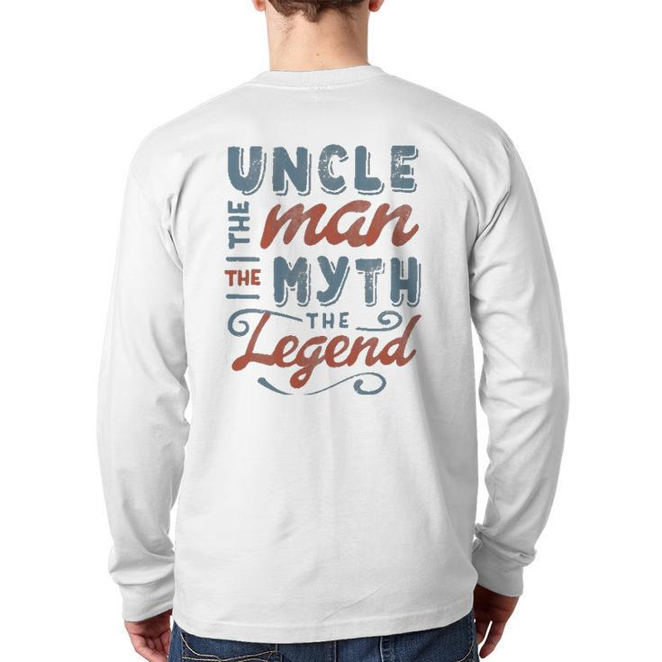 Uncle The Man Myth Legend Father's Day Men's Back Print Long Sleeve T-shirt